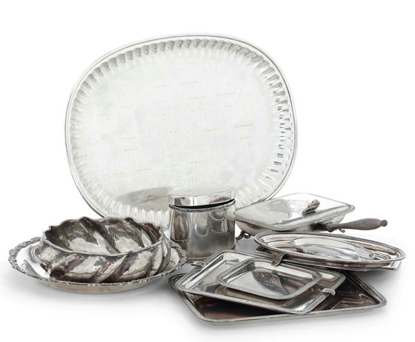 Lotto di oggetti in argento. Manifatture del XX secolo