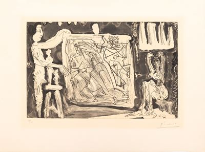 Dans l’atelier, acquaforte acquatinta, 1965