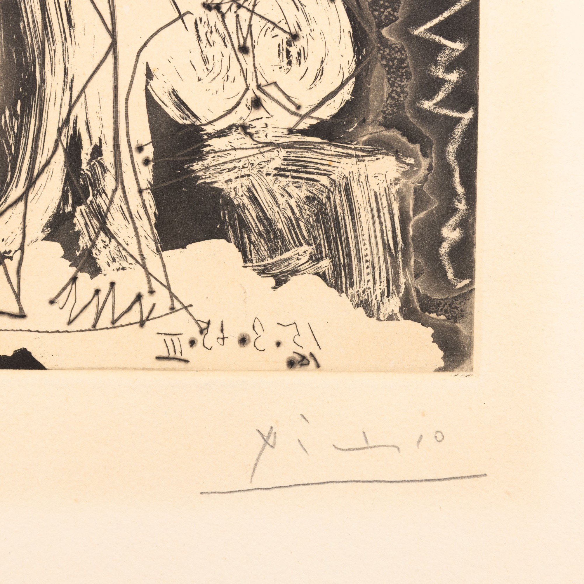 Pablo Picasso - Dans l’atelier, acquaforte acquatinta, 1965