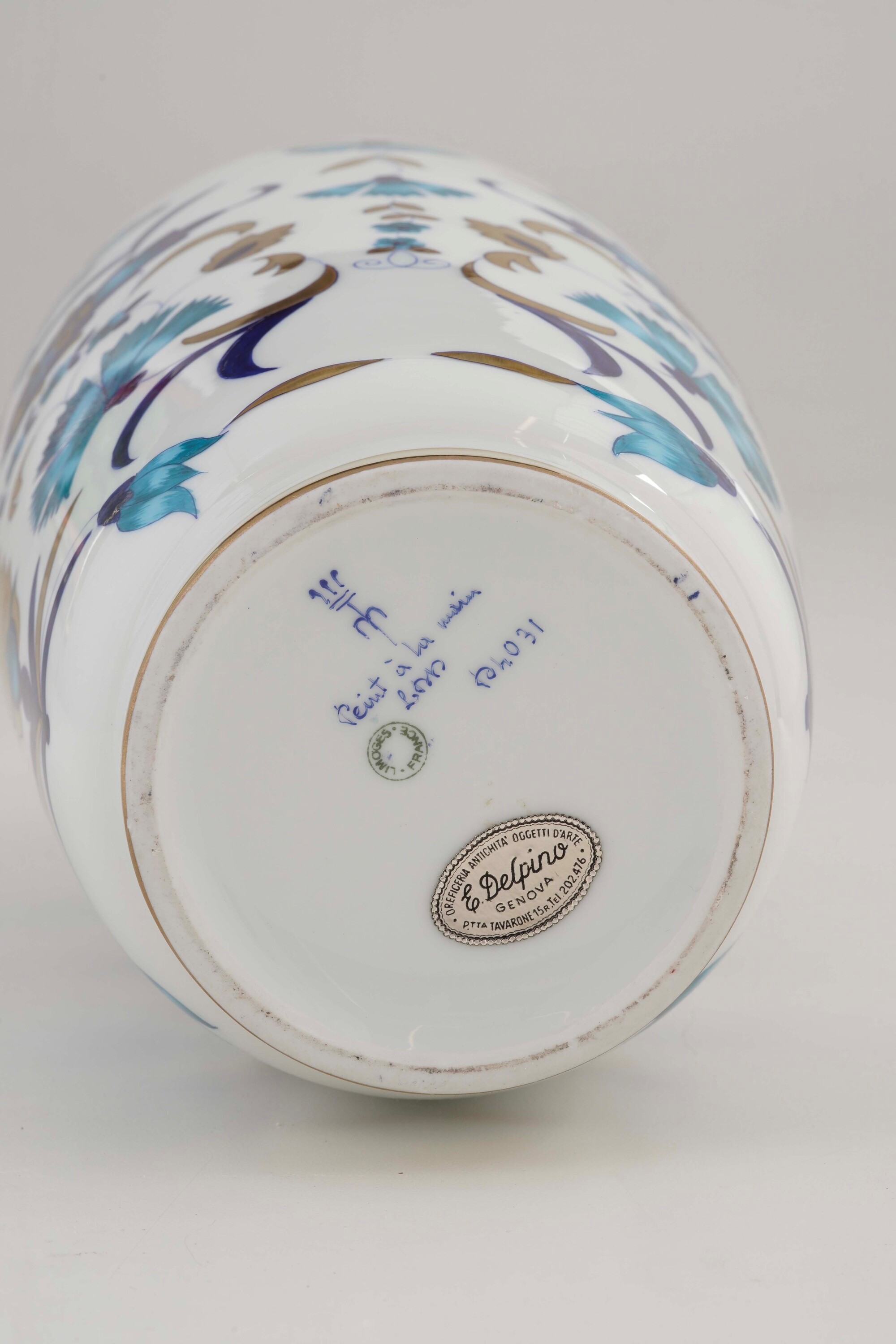 Vaso.francia, Manifattura di Limoges, XX Secolo.