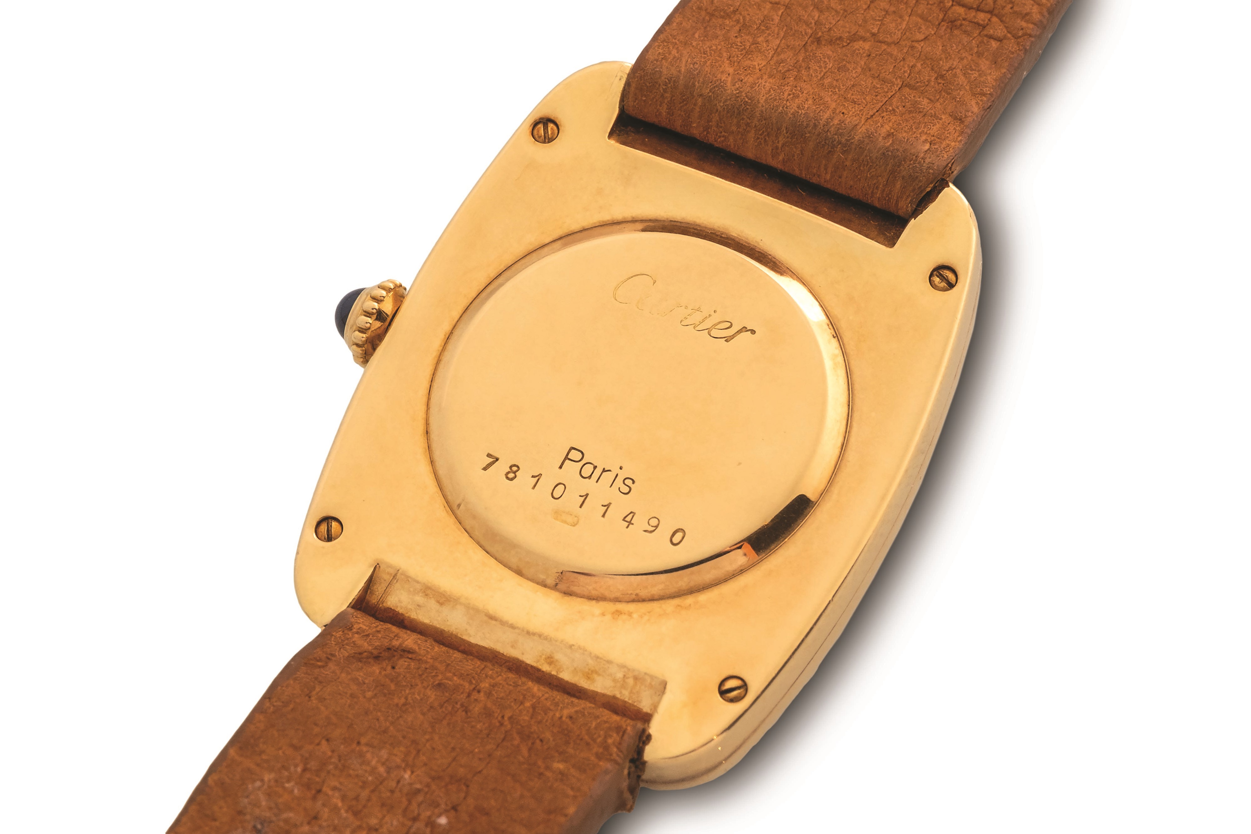 Cartier - Raro Fabergé ref 78101, orologio in oro giallo con quadrante argenté, circa 1970
