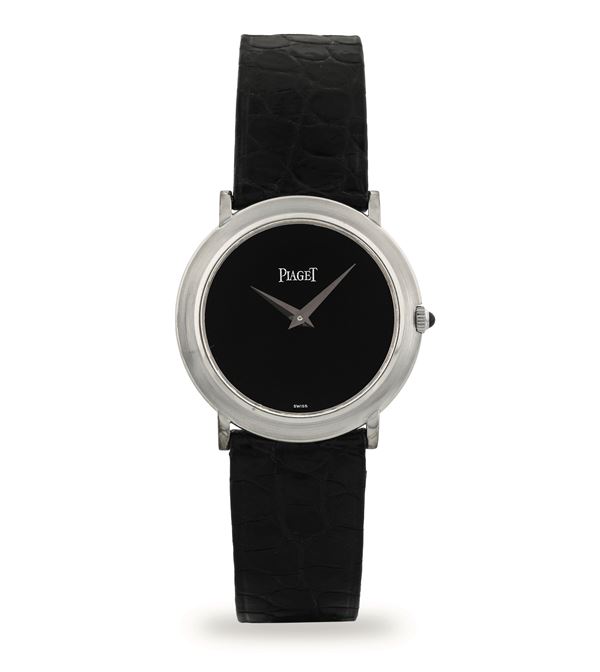 Classique ref 9049 in oro bianco, quadrante onice, circa 1970