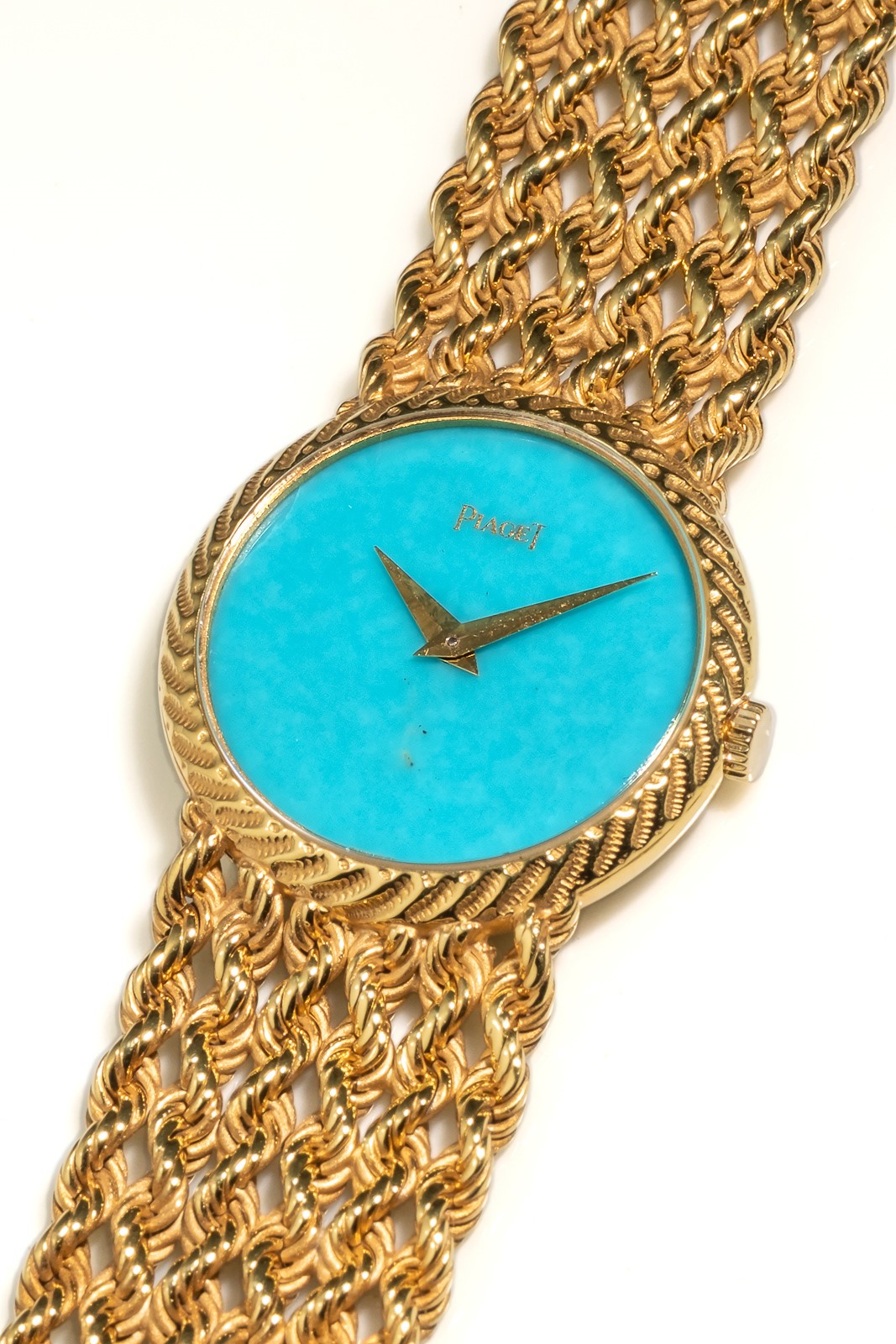 Piaget - Orologio Classique da polso in oro giallo con quadrante in pietra turchese, circa 1970