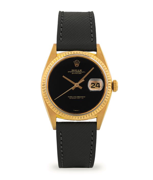 Rolex - Datejust ref 1601 in 18k yellow gold, onyx dial, circa 1968
