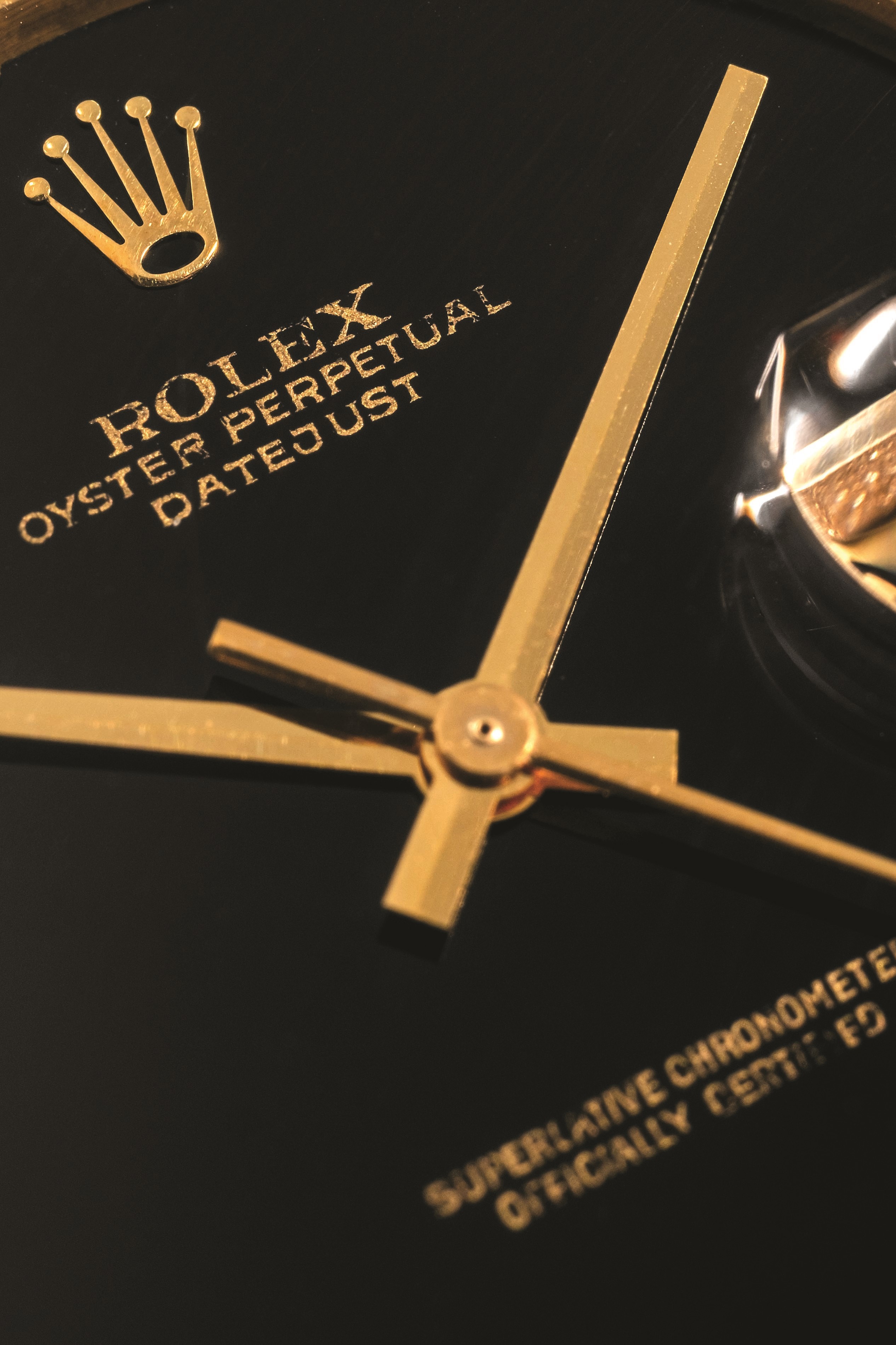 Rolex - Datejust ref 1601 in oro giallo 18k con quadrante in onice, circa 1968