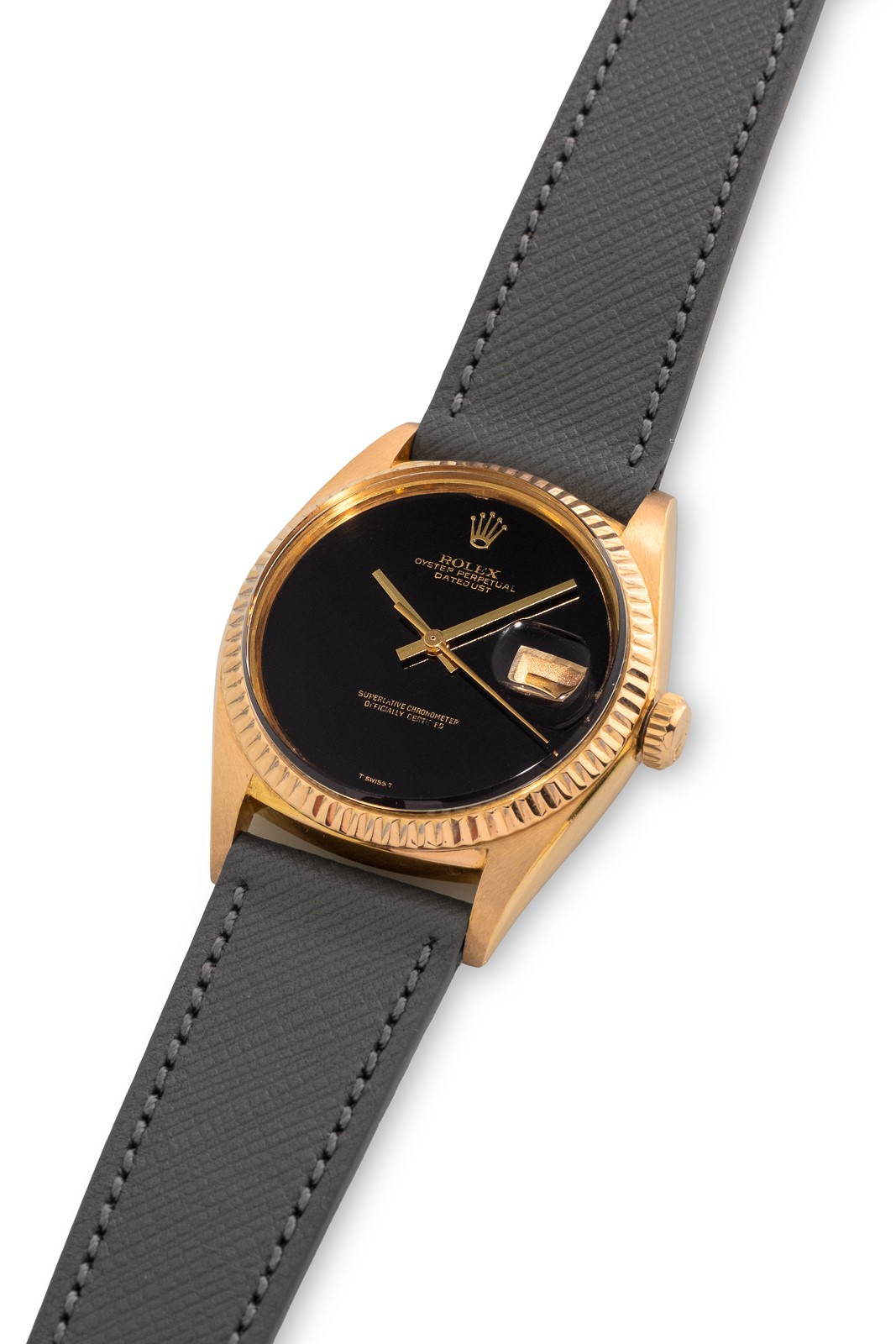 Rolex - Datejust ref 1601 in oro giallo 18k con quadrante in onice, circa 1968