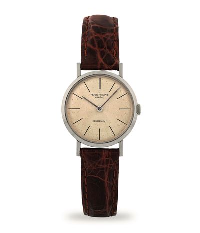 Calatrava ref. 3442 in oro bianco 18k con quadrante argenté personalizzato per Gubelin