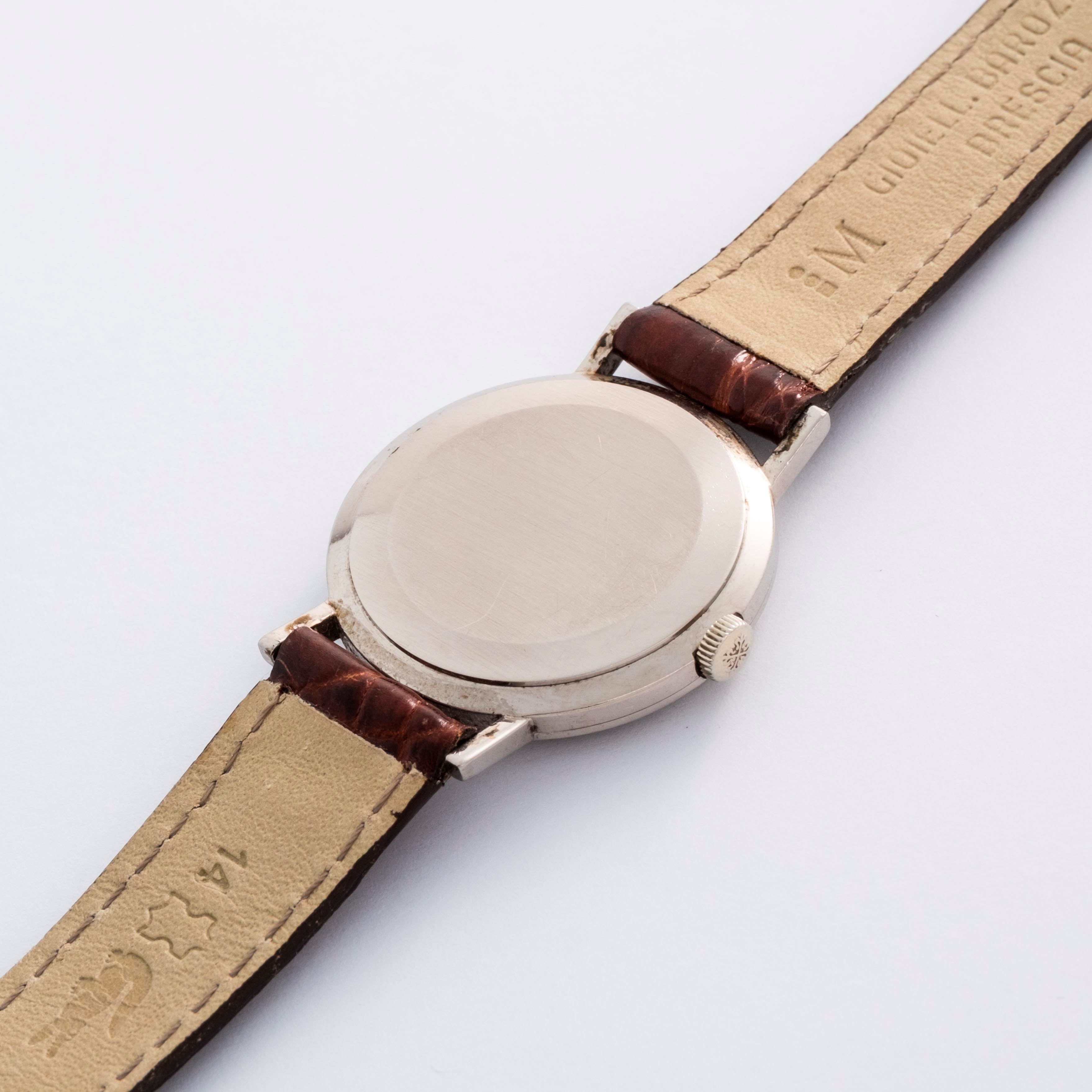 Patek Philippe - Calatrava ref. 3442 in oro bianco 18k con quadrante argenté personalizzato per G...