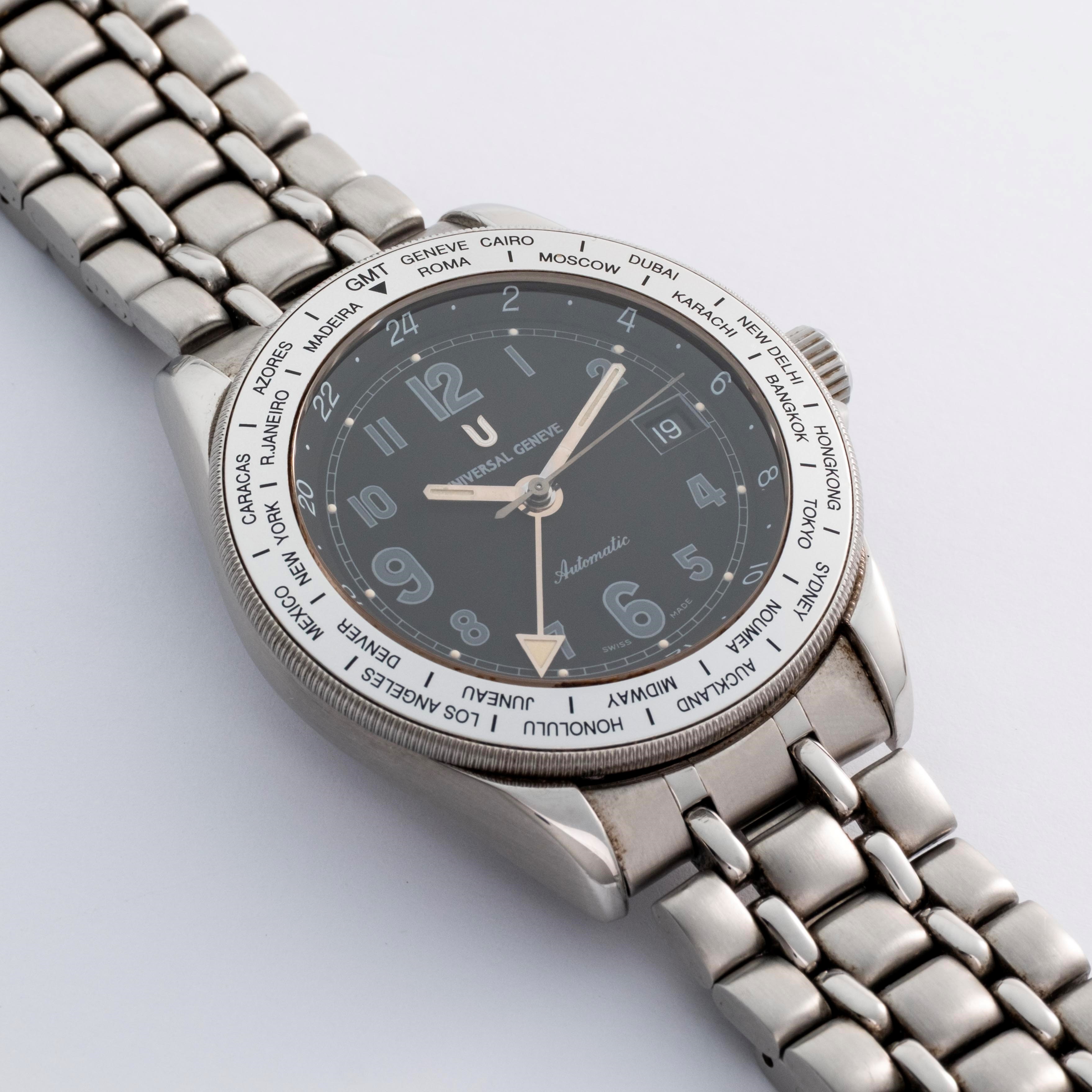 Universal Genève - Worldtime ref. 873.435 in acciaio con indicazione di 24 fusi orari (circa 1993...