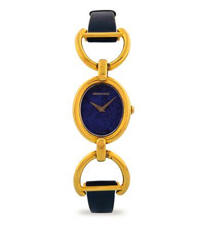 Orologio da polso 'Staffa', oro giallo 18k, quadrante in lapislazzuli, circa 1970