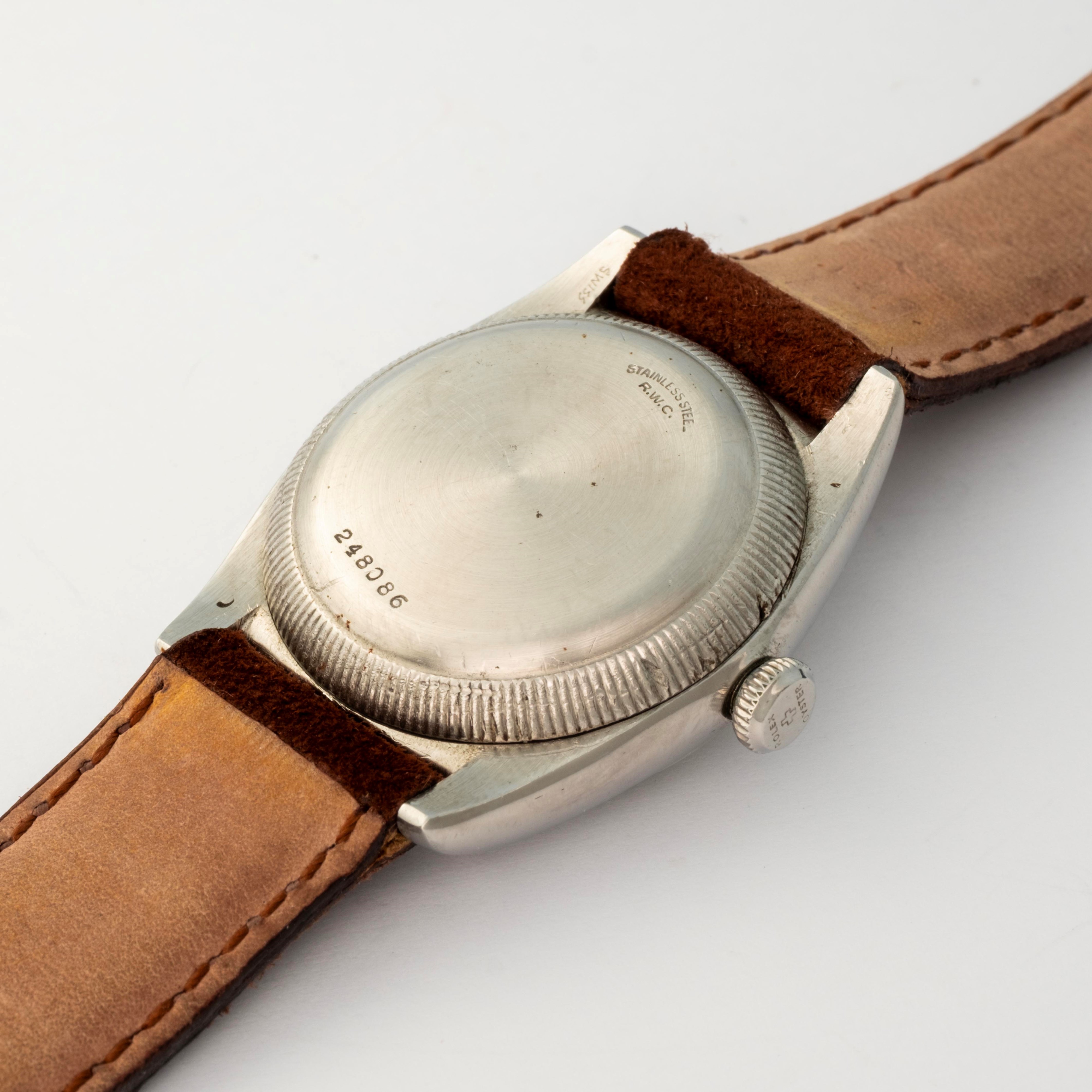 Rolex - Oyster Perpetual Ovetto ref. 2940, acciaio, quadrante argenté, circa 1940