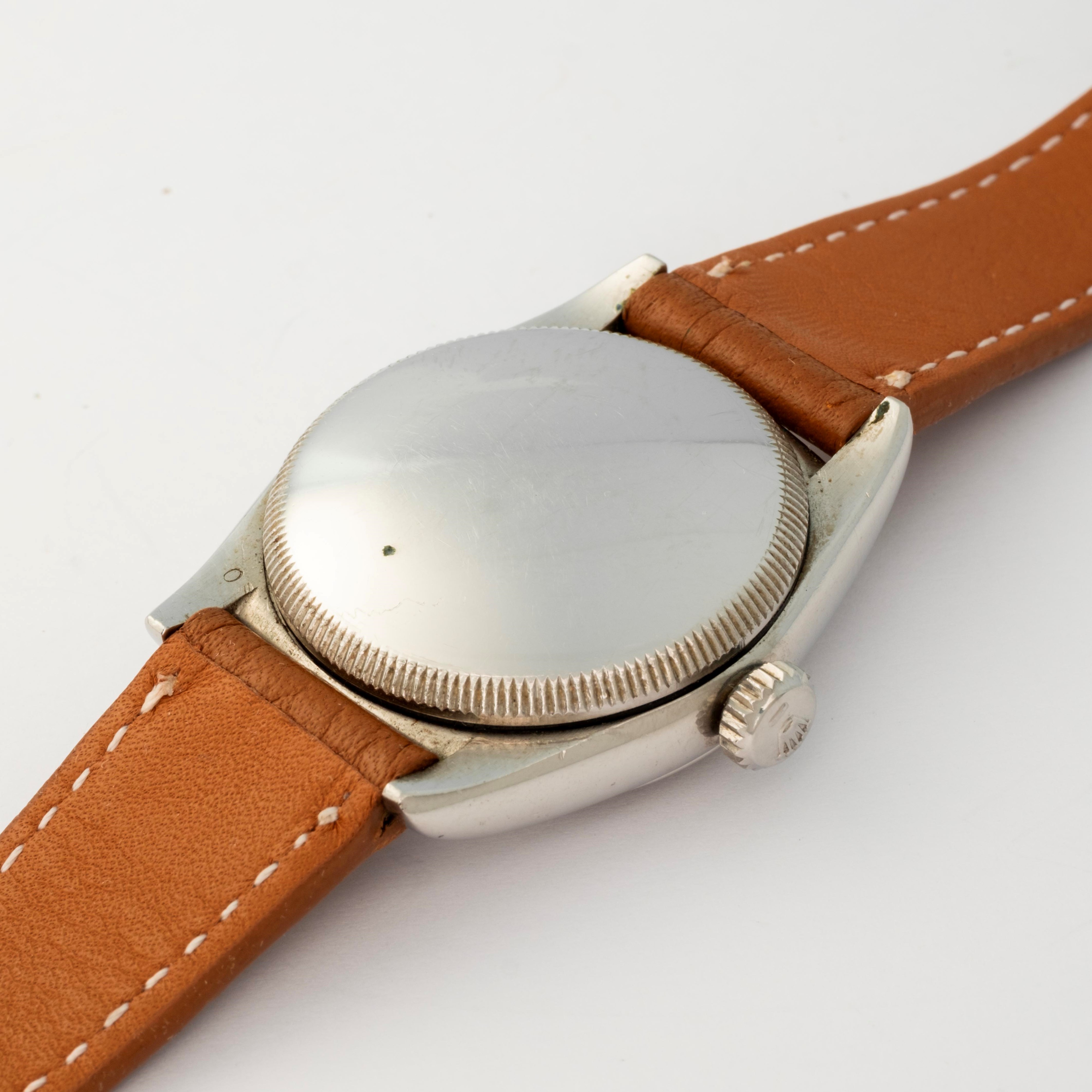 Rolex - Oyster Perpetual ref. 6050, acciaio, quadrante argenté, circa 1946