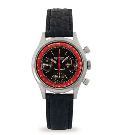 Professional Chronograph ref 235T, acciaio, quadrante nero con contatori a contrasto, circa 1960