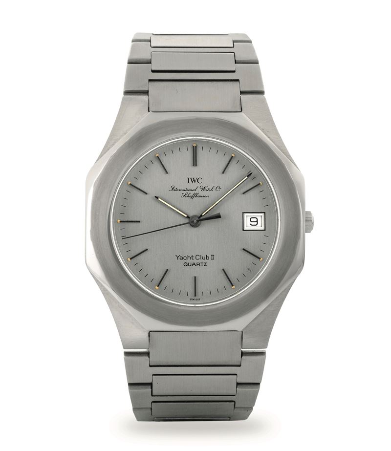 IWC : Yacht Club II “Jumbo” ref 3312 in steel with integrated bracelet, satin grey dial, circa 1980  - Auction Wristwatches - Cambi Casa d'Aste
