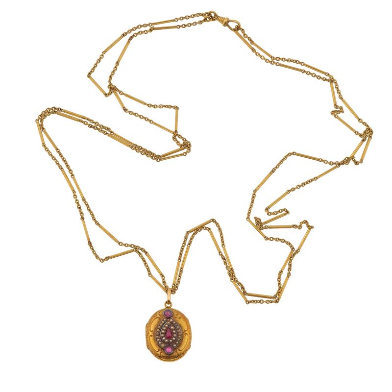 Ruby, pearl and gold sautoir  - Auction Fine Jewellery - Cambi Casa d'Aste