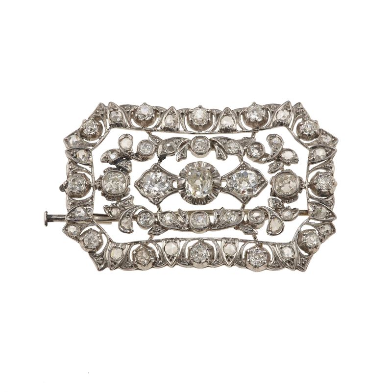 Spilla/pendente con con diamanti di vecchio taglio  - Asta Fine Jewellery - Cambi Casa d'Aste