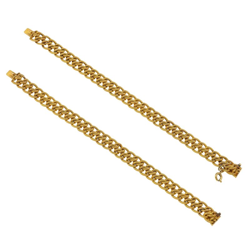 Due bracciali a maglia intrecciata  - Asta Gioielli - Cambi Casa d'Aste