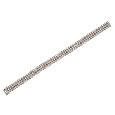 Bracciale in oro bianco 750/1000 con diamanti taglio brillante, circa 14.00 ct
