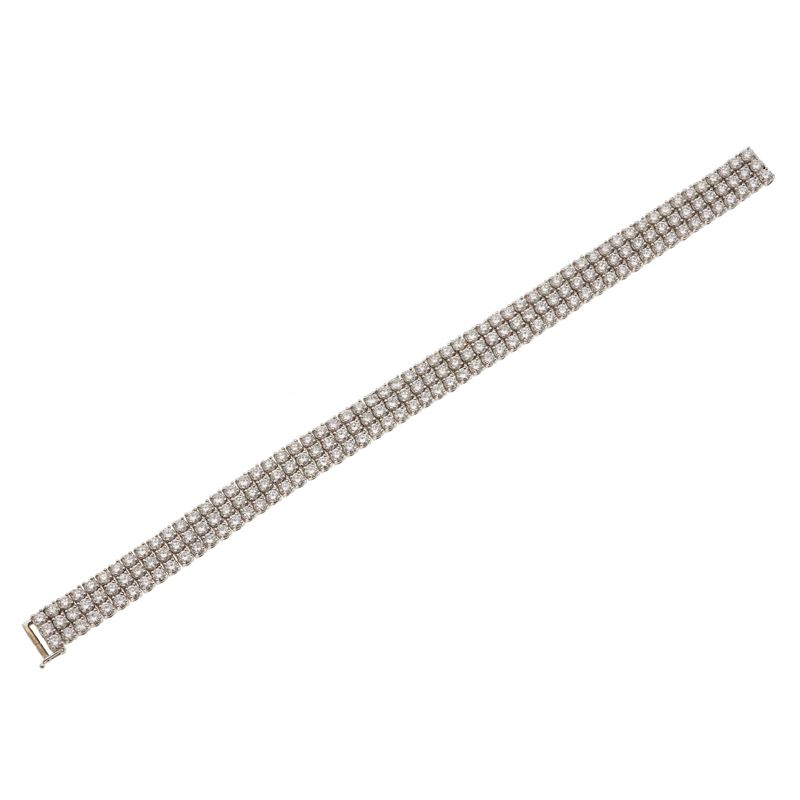 Bracciale con diamanti taglio brillante per ct 14.00 circa  - Asta Fine Jewellery - Cambi Casa d'Aste