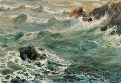 Marina, olio su tela, cm 71x100