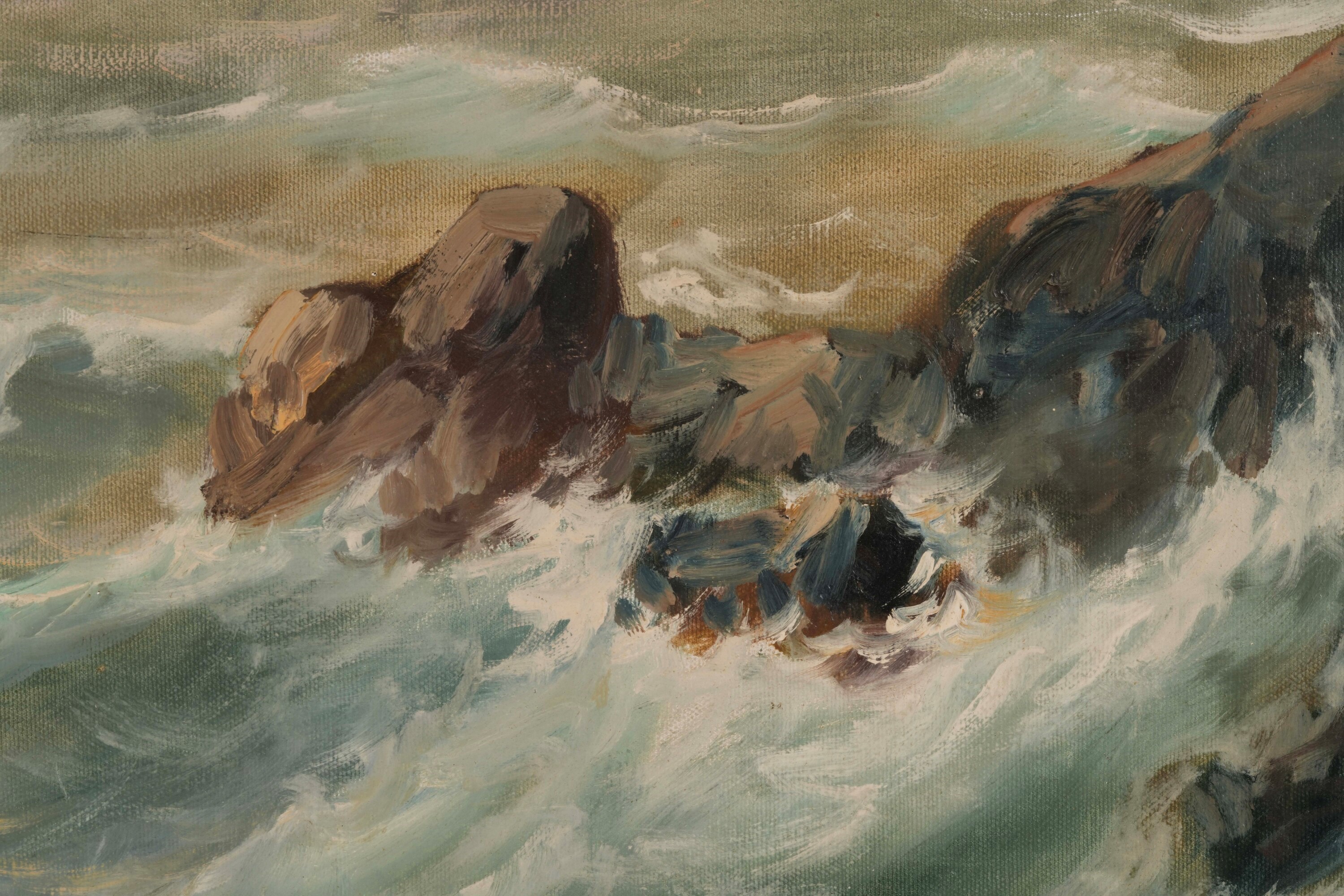 Giuseppe Caselli - Marina, olio su tela, cm 71x100