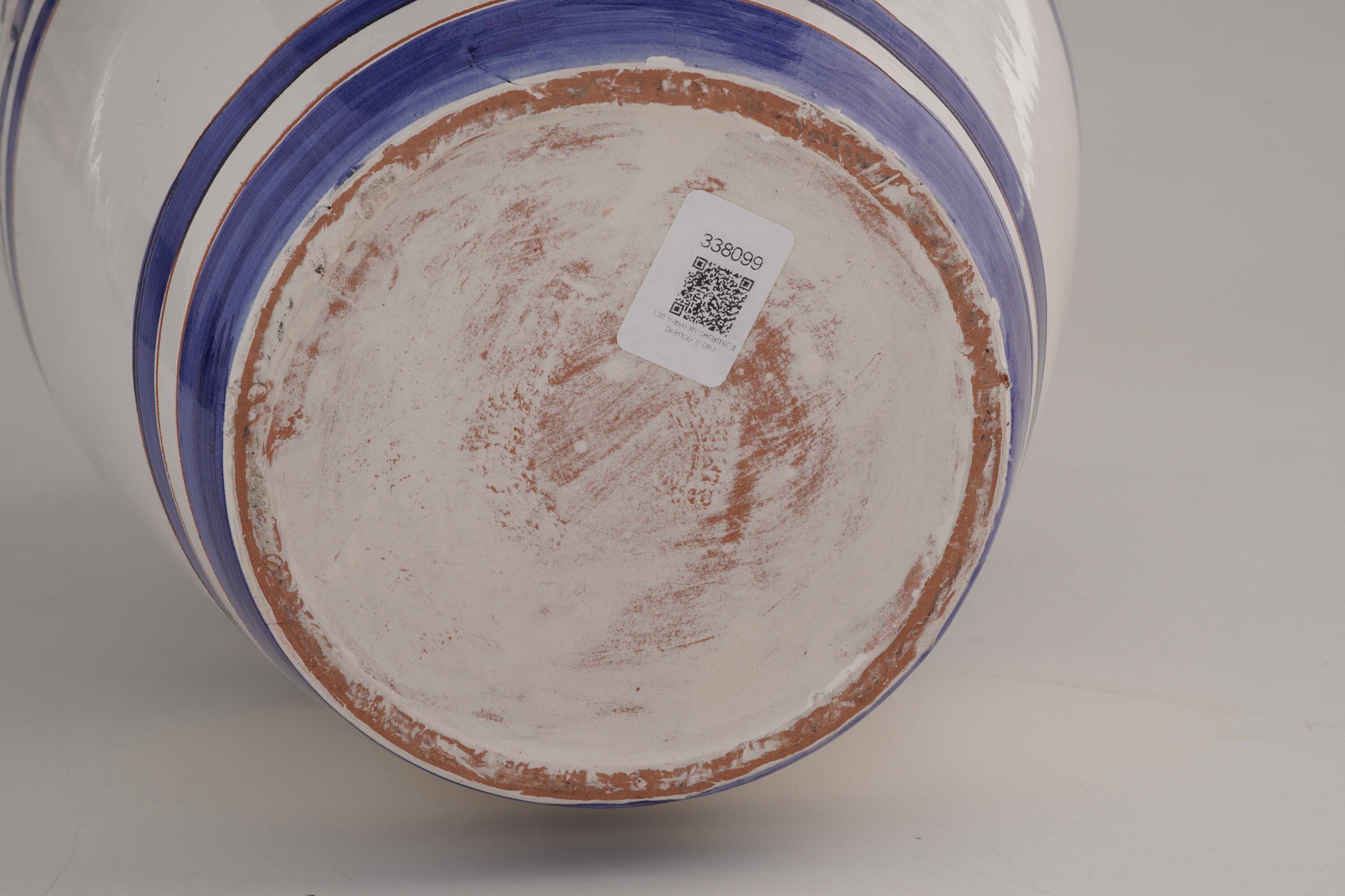 Vaso in Ceramica Bianco e Blu