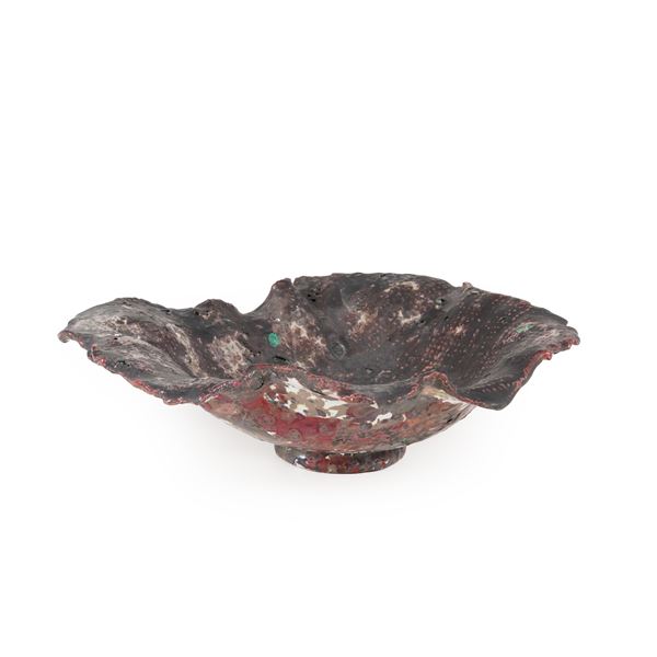 Alzata in maiolica di Albisola