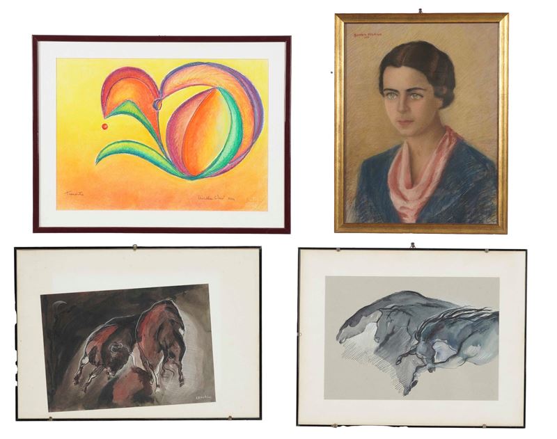 Lotto di quattro dipinti. XX secolo  - Asta Dipinti del XIX-XX Secolo - Cambi Casa d'Aste