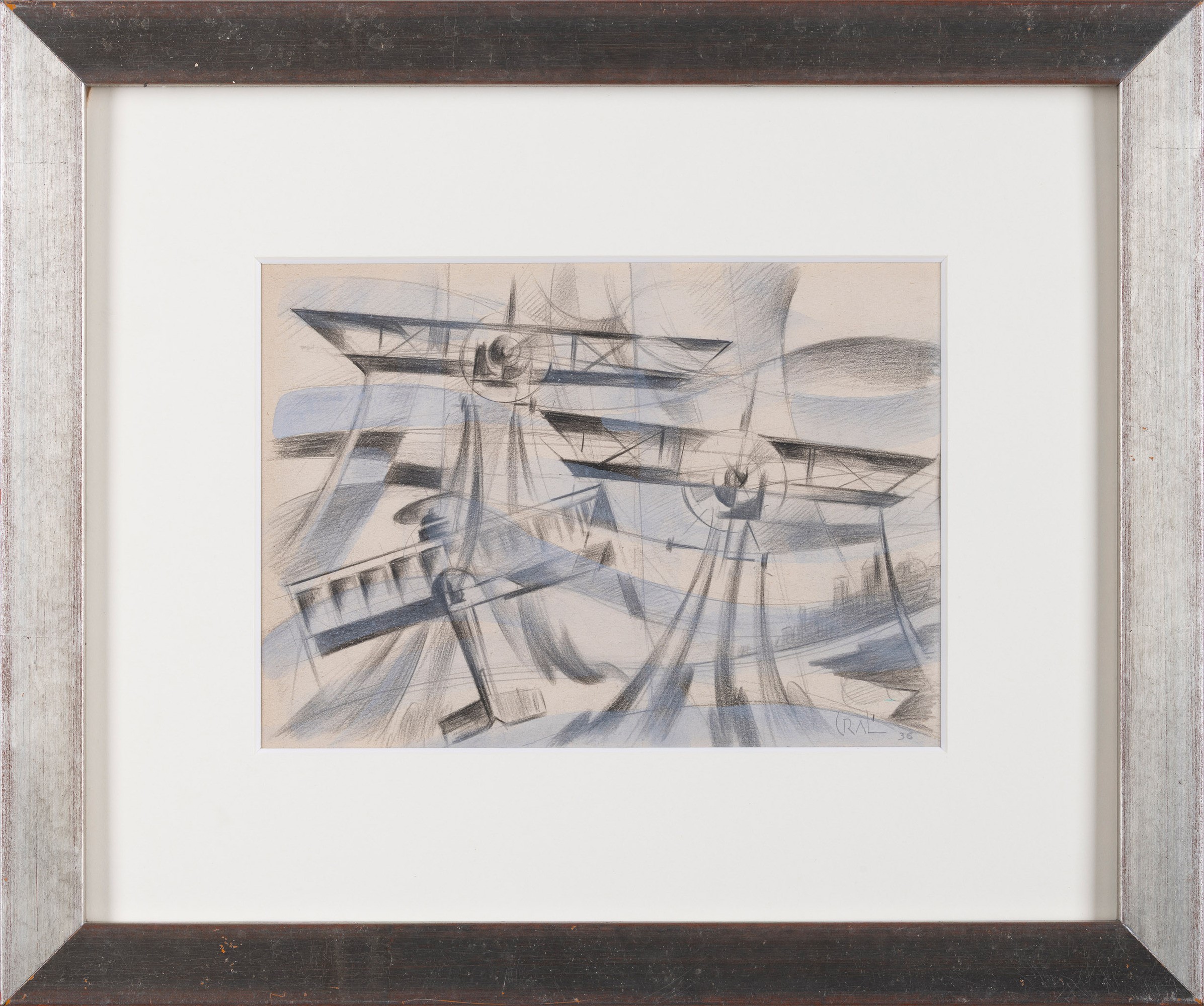 Tullio Crali - Tre Biplani in Volo