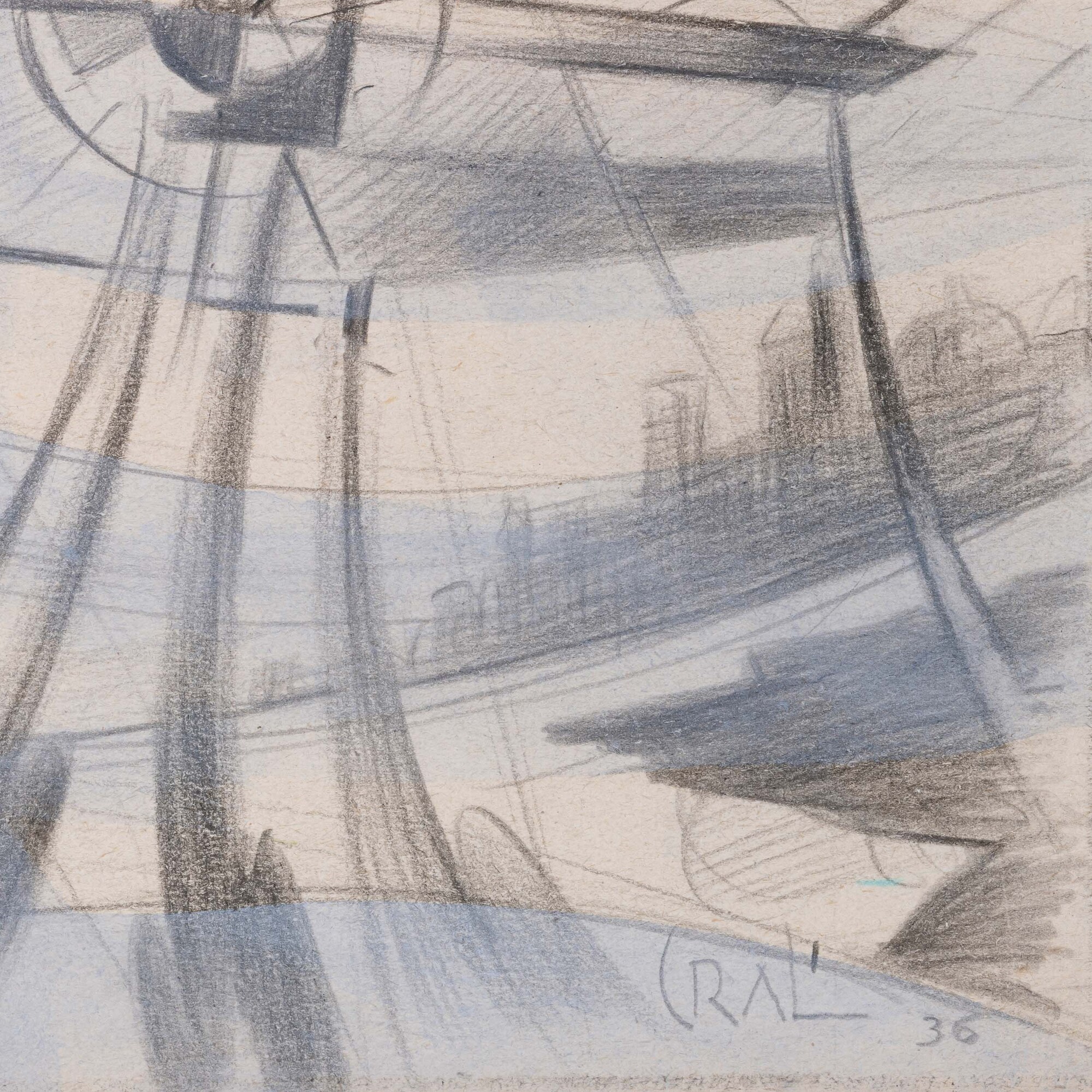 Tullio Crali - Tre Biplani in Volo