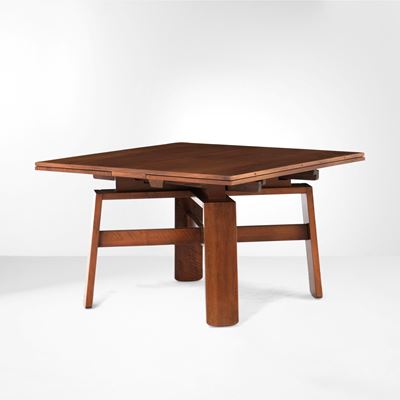 Tavolo da pranzo allungabile mod. 612, legno, 1964