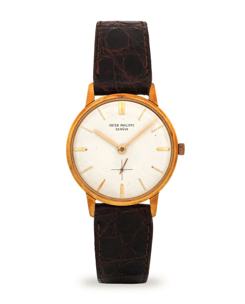 Patek Philippe : Calatrava ref 2598 in 18k yellow gold, silvered dial with applied hour markers and seconds at 6 o'clock, circa 1960  - Auction Wristwatches - Cambi Casa d'Aste