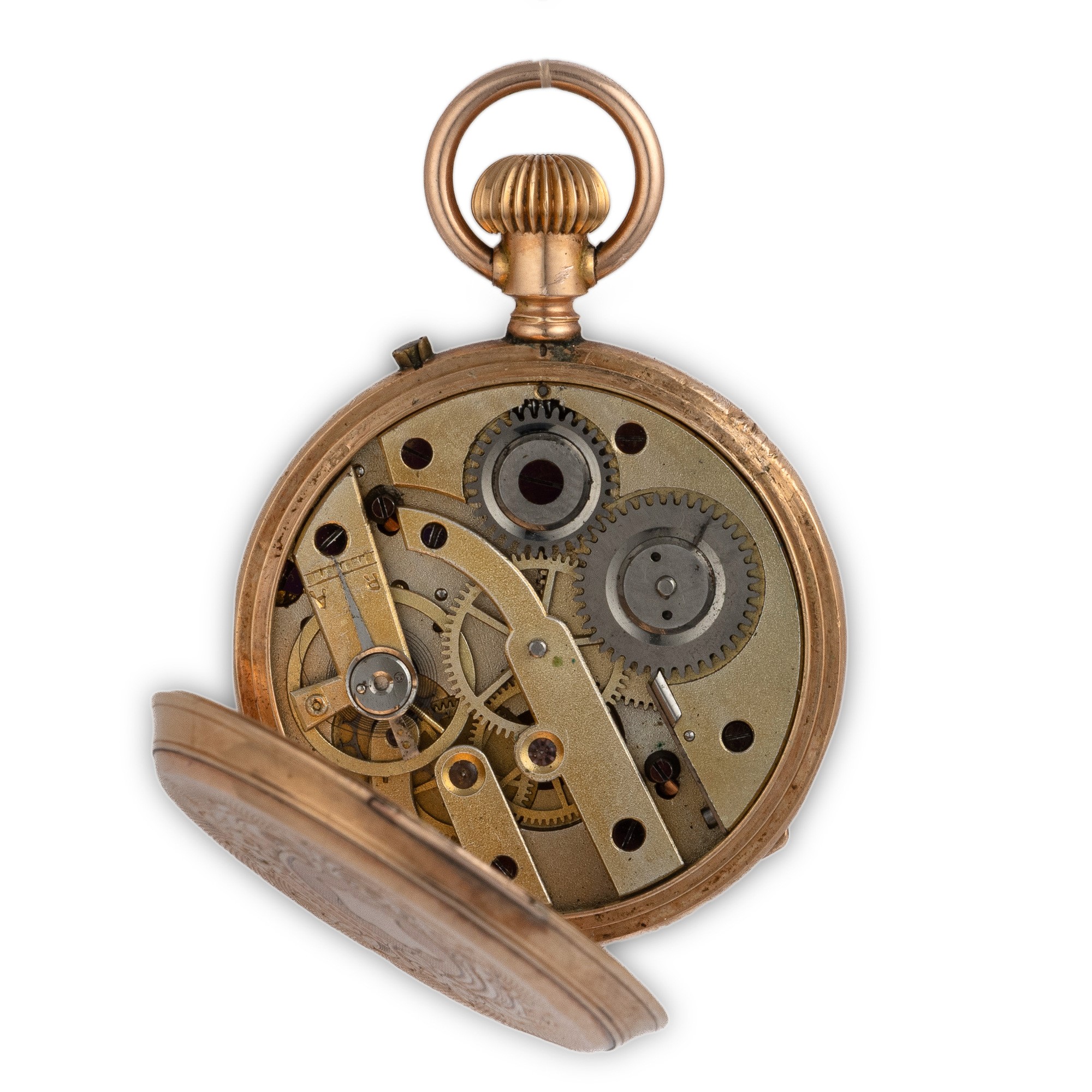 Lotto di tre orologi da tasca in oro (due 18k, uno 14k)