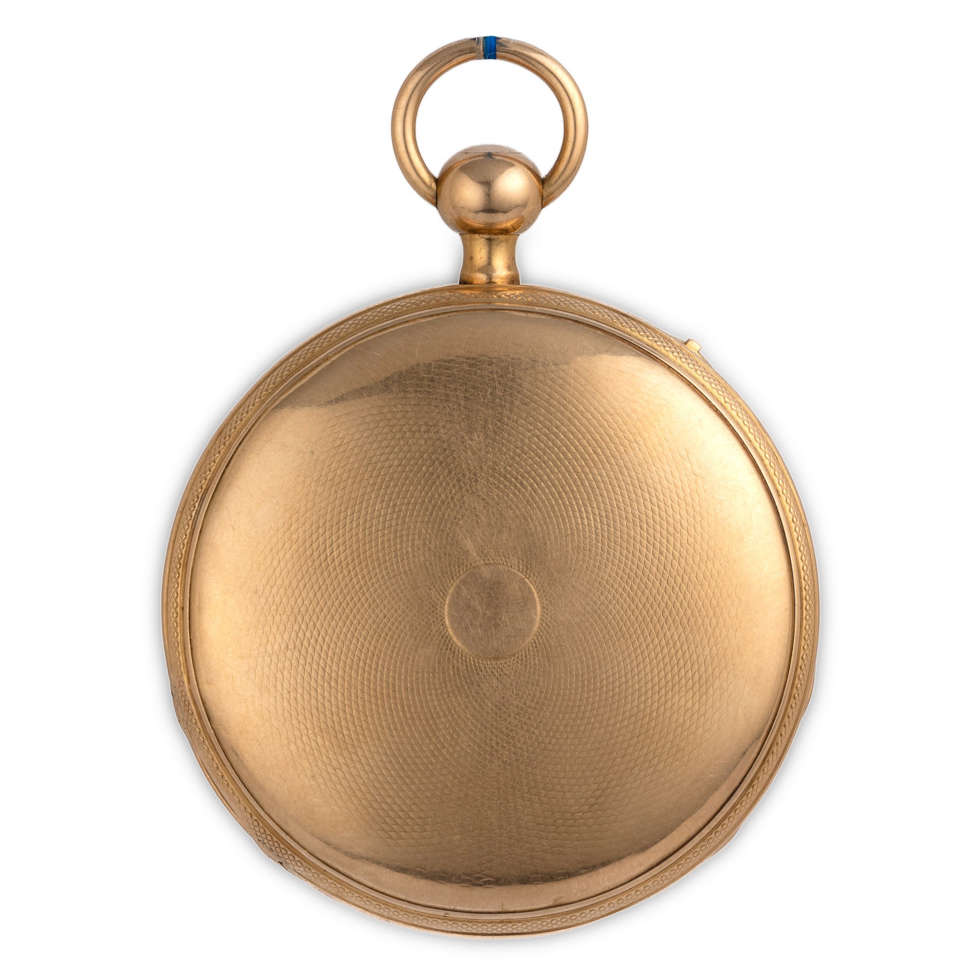 Orologio da tasca in oro 18k con quadrante bianco a numeri arabi e carica a chiavetta
