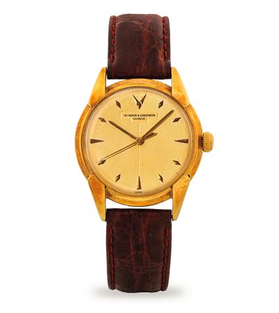 Solo tempo ref. 4996, oro giallo 18k, quadrante champagne guilloché, circa 1950