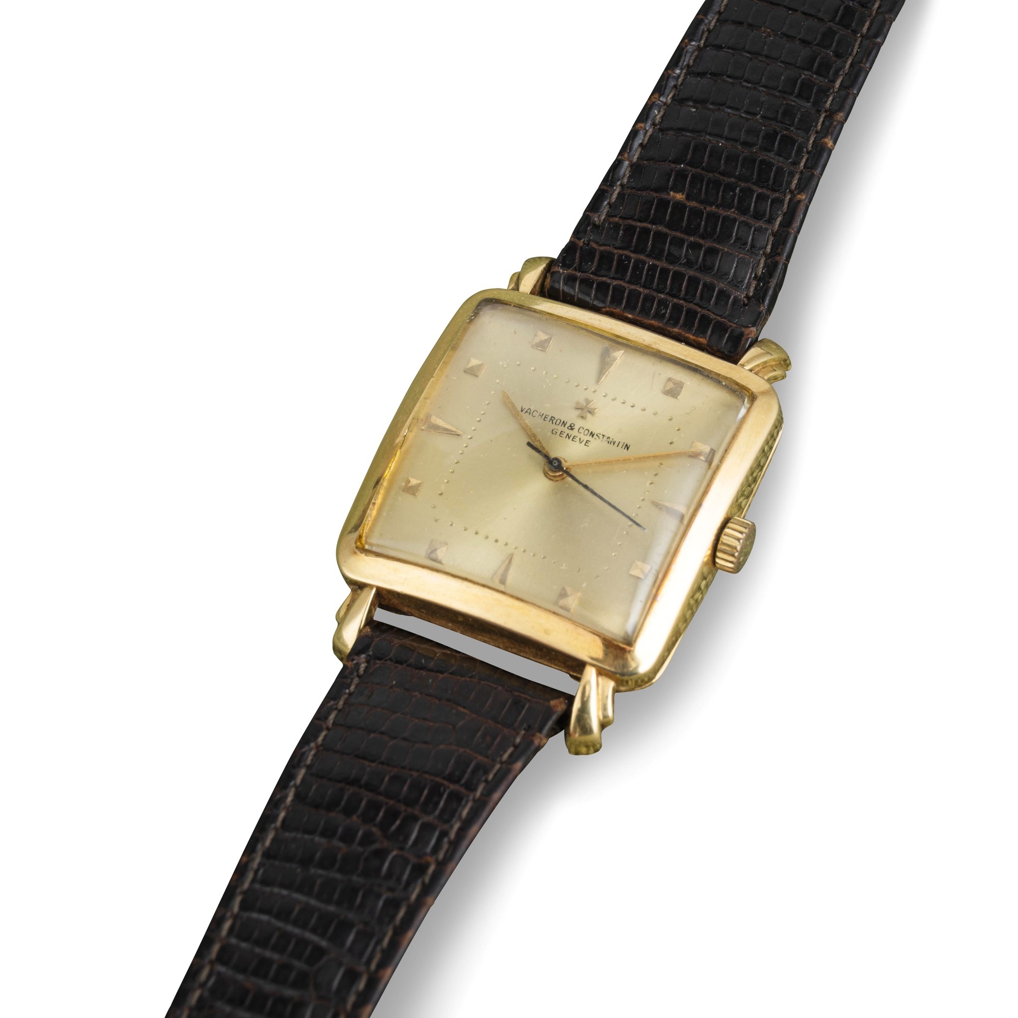 Vacheron & Constantin - Orologio da polso in oro giallo 18k con anse Fancy, quadrante champagne