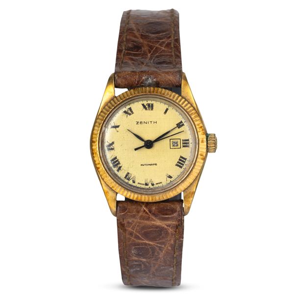 Zenith - Solo tempo in oro giallo 18k, quadrante champagne con numeri Romani e datario al tre, carica automatica, 30 mm