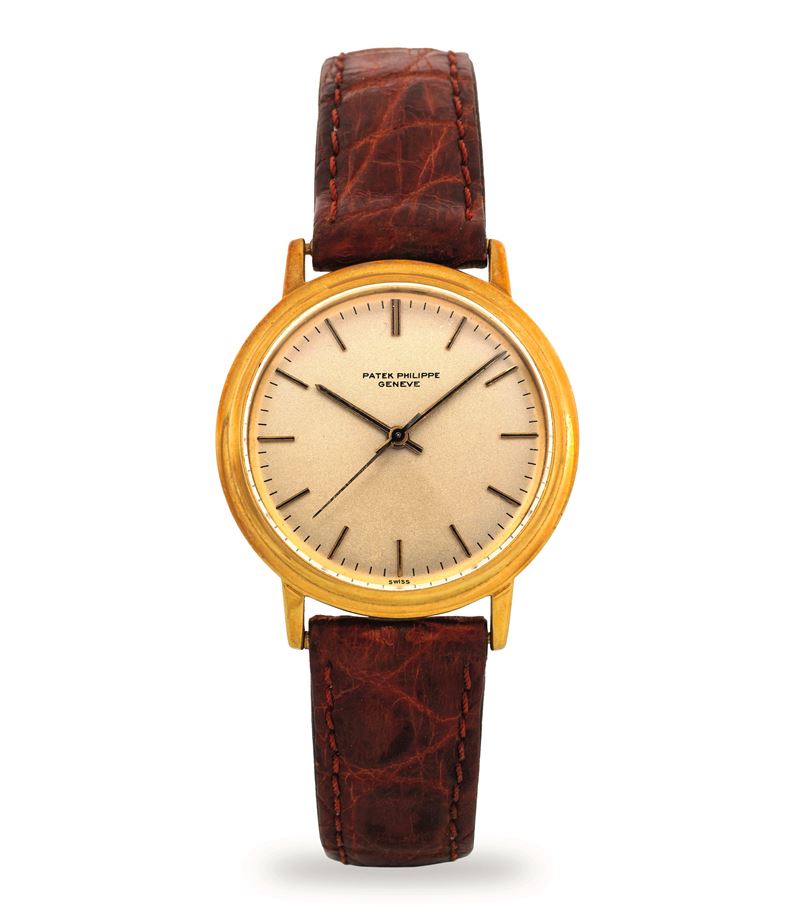 Patek Philippe : Calatrava ref 3569 in oro giallo 18k, quadrante argenté con indici applicati, circa 1970  - Asta Orologi da Polso - Cambi Casa d'Aste