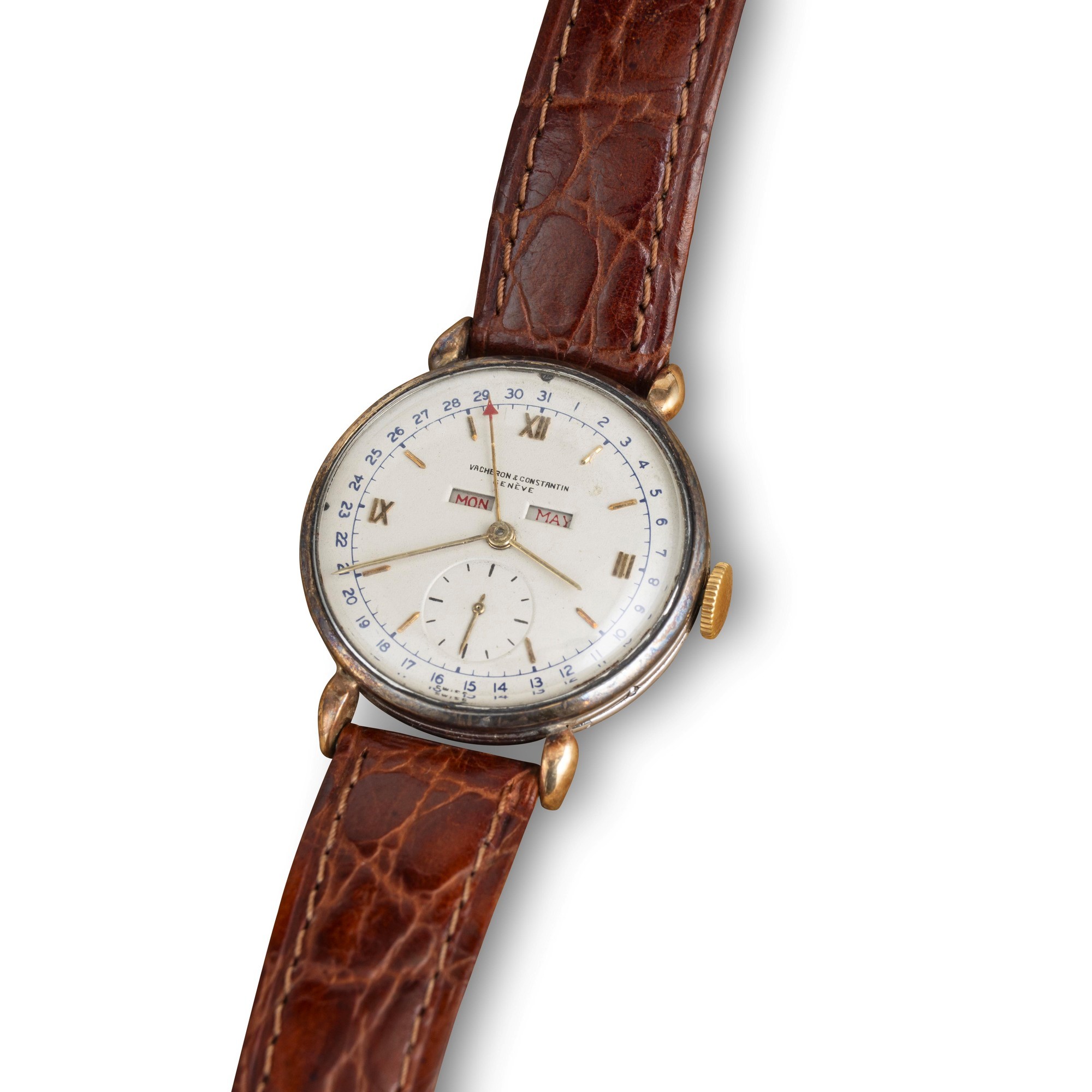 Vacheron & Constantin - Triplo calendario in acciaio con quadrante argenté e indici romani