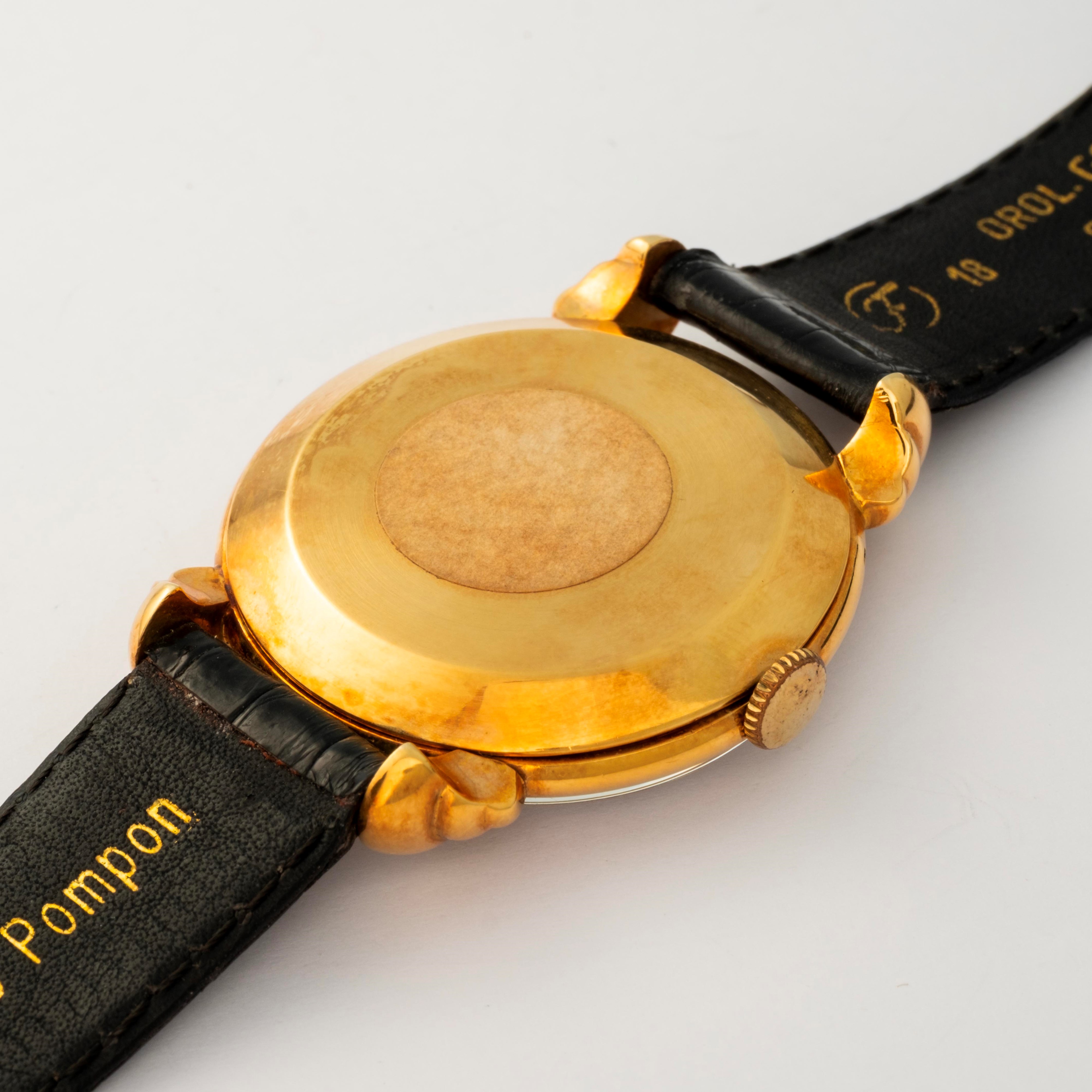 Vacheron & Constantin - Orologio Fancy Lugs in oro giallo 18k, quadrante argenté con numeri roman...