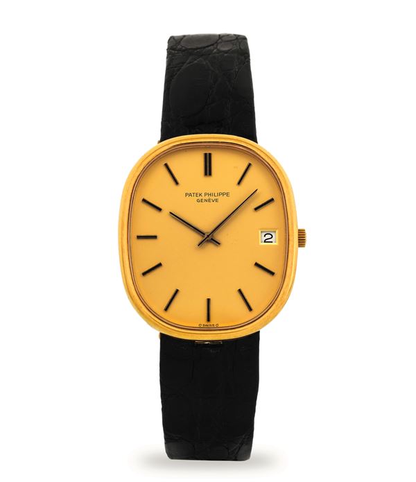 Jumbo Ellipse ref 3605 in oro giallo, quadrante champagne con datario a ore 3, circa 1980