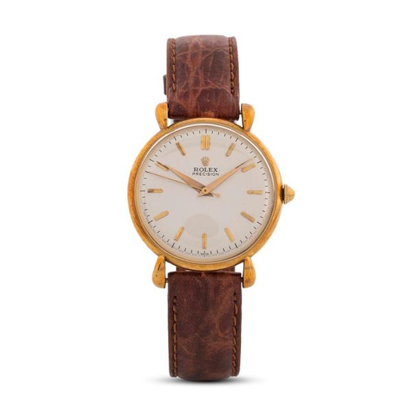 Precision ref. 4411 in oro giallo 18k con anse a goccia, quadrante argentè con indici a bastone, lancette  [..]