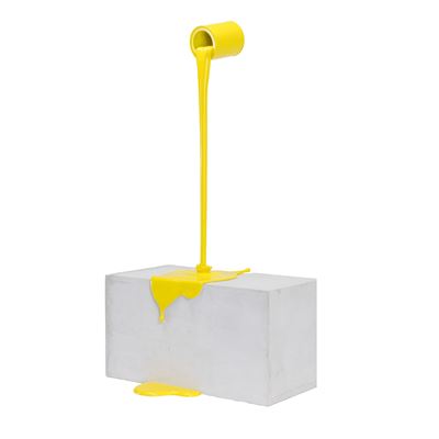 Flow jaune - scultura in alluminio dipinto