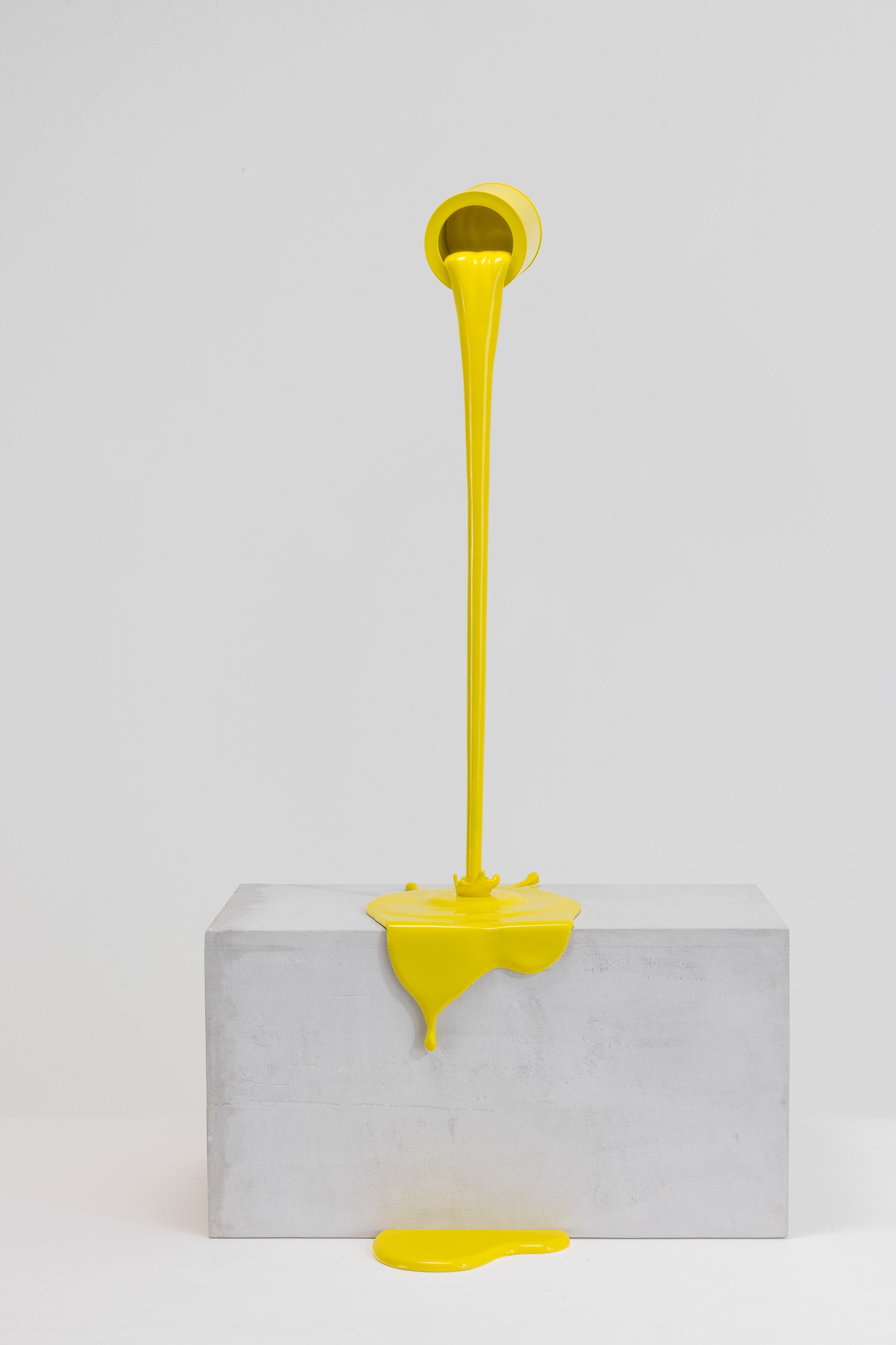 Paul Sibuet - Flow jaune - scultura in alluminio dipinto
