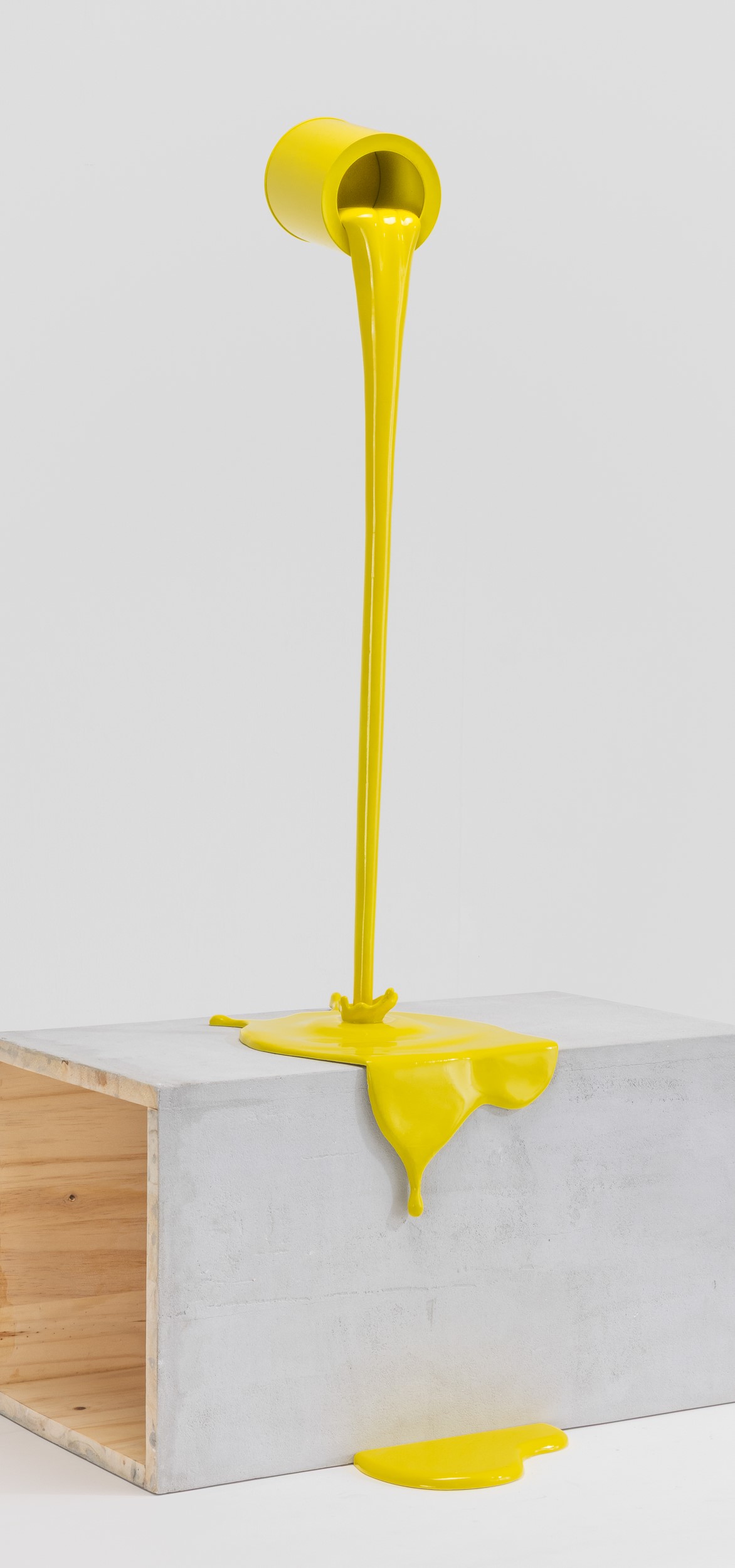 Paul Sibuet - Flow jaune - scultura in alluminio dipinto