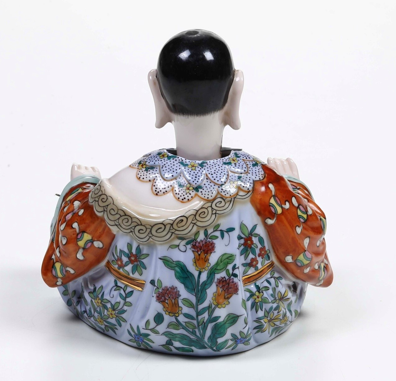 Figura di magot con mani, testa e lingua mobili. XX secolo.