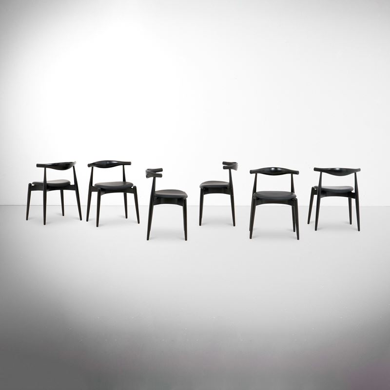 Hans J. Wegner : Sei sedie mod. CH20 Elbow  - Asta Design - Cambi Casa d'Aste