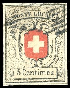 SVIZZERA CANTONALI GINEVRA 1851 - 5 cent. Neuchatel (7)