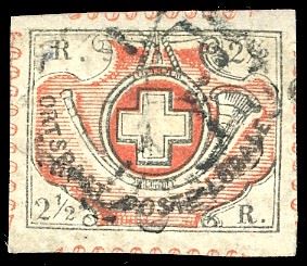 Svizzera Cantonali Zurigo 1850 - 2 1/2 R. Winterthur (11),