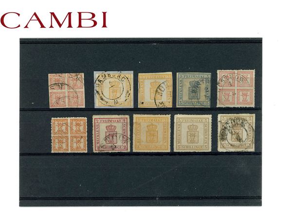 LOTTI E COLLEZIONI - GERMANIA ANTICHI STATI 1850/1876 - Bell'insieme di esemplari del periodo, nuovi o usati, provenienti da 12 lotti di aste precedenti.